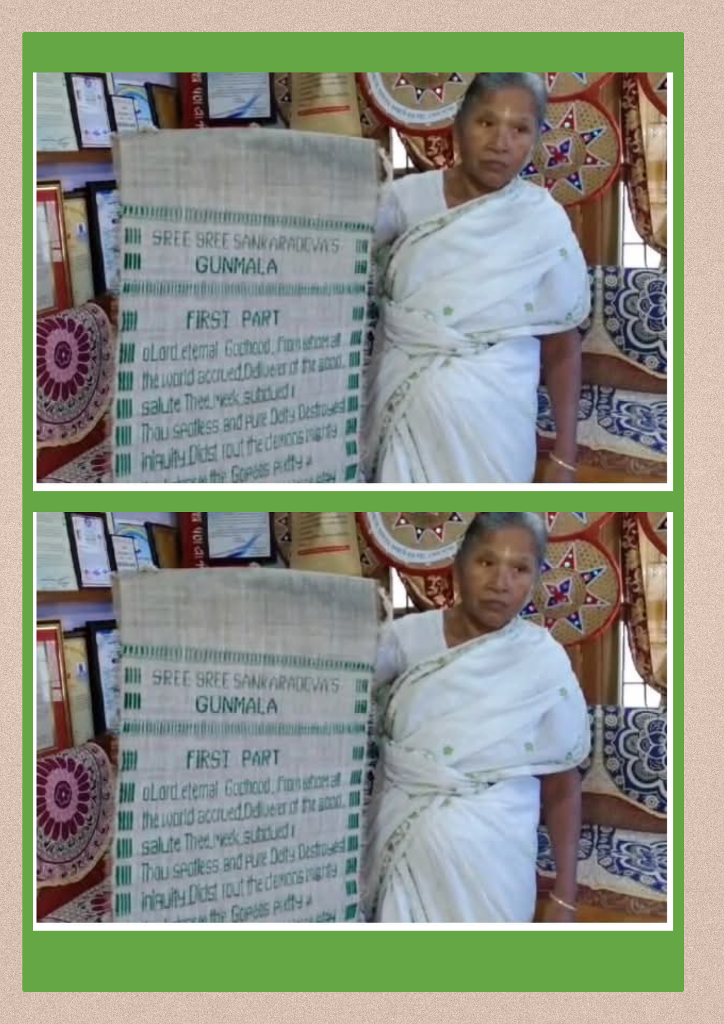 পদ্মশ্ৰী বঁটাপ্ৰাপক হেমপ্ৰভা চুতীয়াৰ অন্য এক চমক: তাঁতশালত ইংৰাজীত বৈ উলিয়ালে ২৩০ ফুট দৈৰ্ঘ্যৰ ‘গুণমালা’