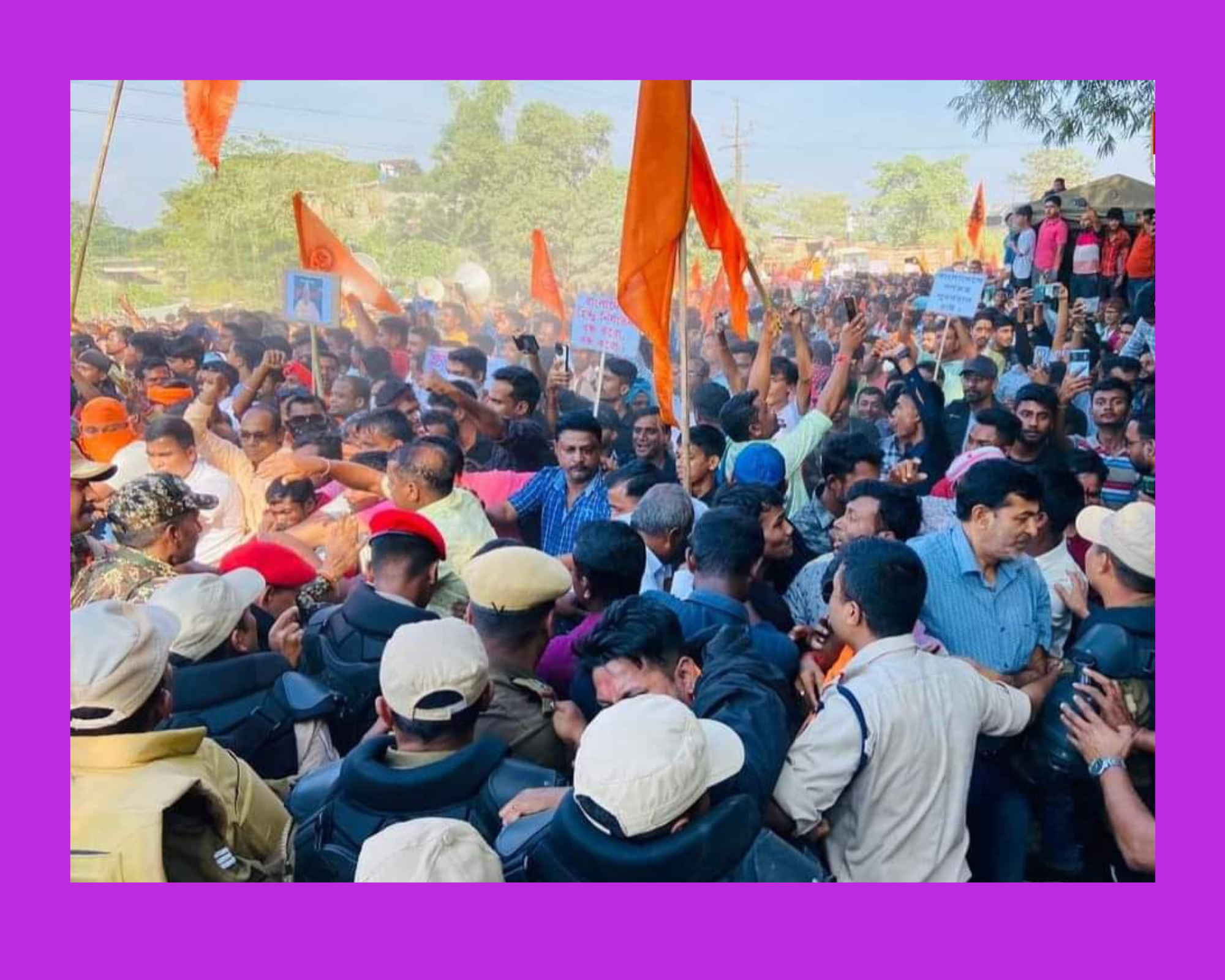 শ্ৰীভূমিৰ ভাৰত-বাংলাদেশ সীমান্তত আজি এক উত্তপ্ত পৰিস্থিতিৰ সৃষ্টি ।