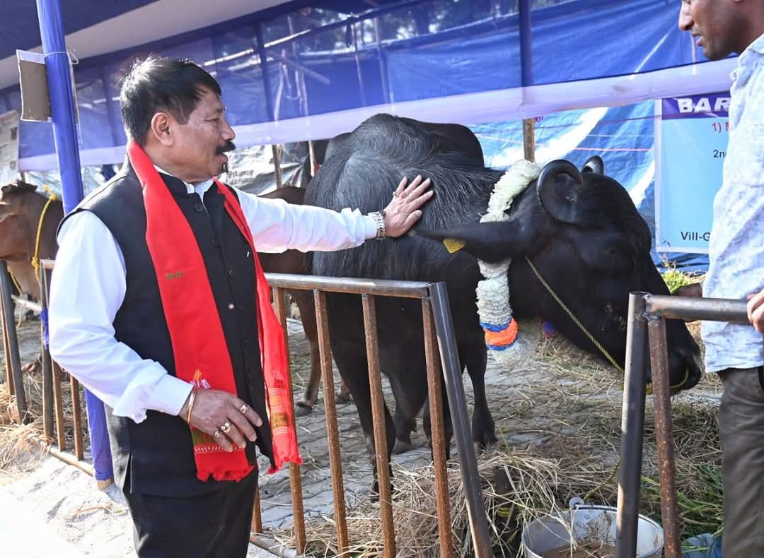 খানাপাৰাৰ পশুধন মেলাত উপস্থিত মন্ত্ৰী অতুল বৰা