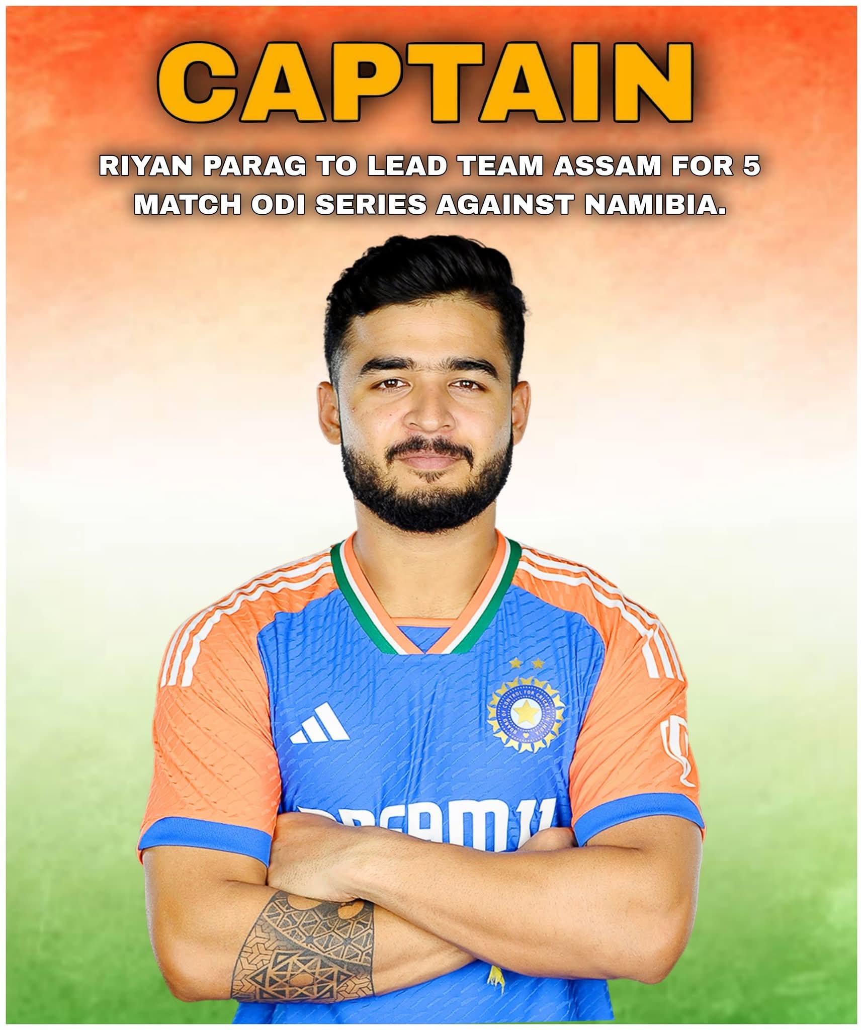 Riyan Parag to Lead Assam Cricket Team in Five-Match ODI Series Against Namibia! 