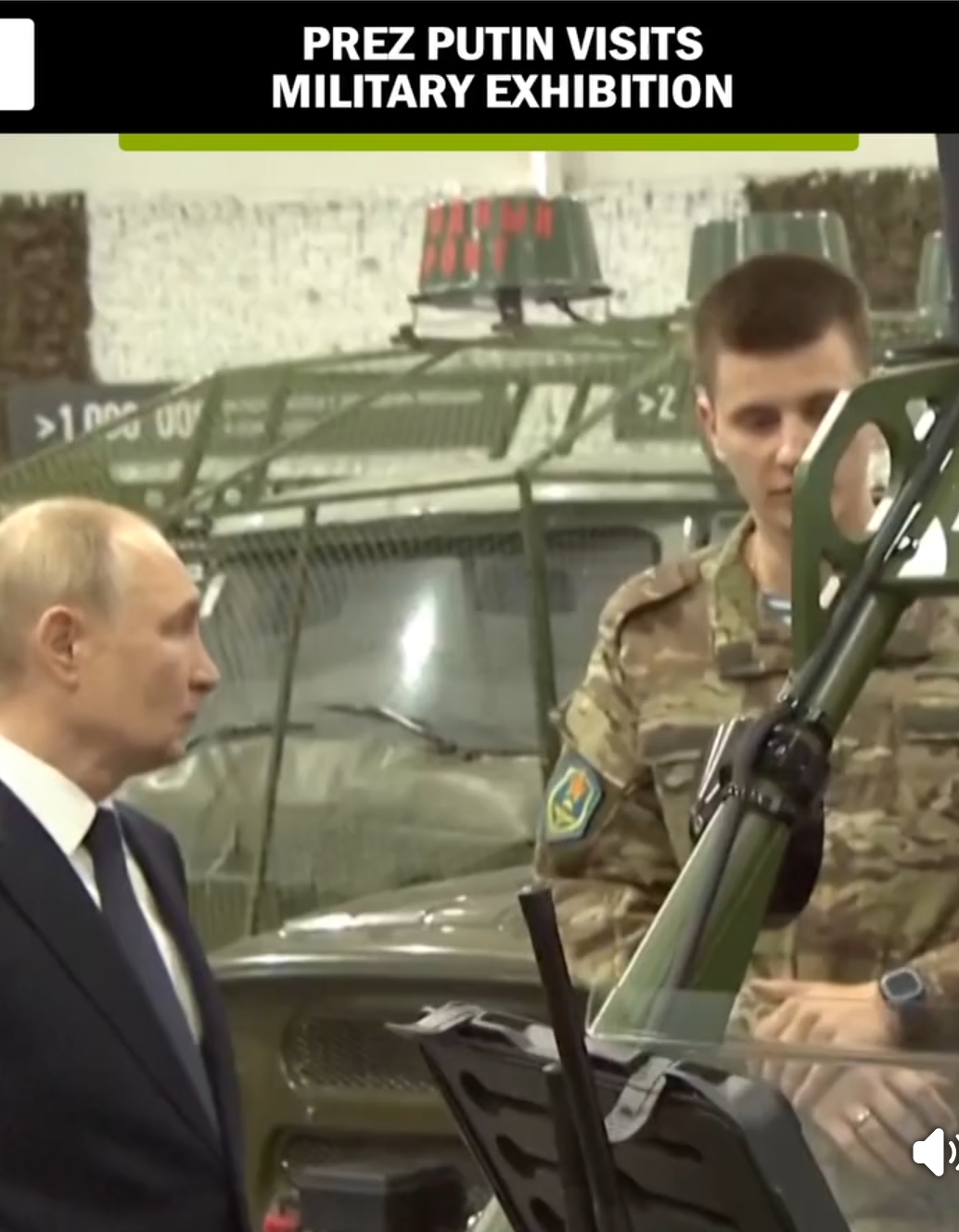 the Kremlin detailing President Vladimir Putin’s visit to the All‑Russia People’s Front (ONF) military hardware exhibition in Moscow