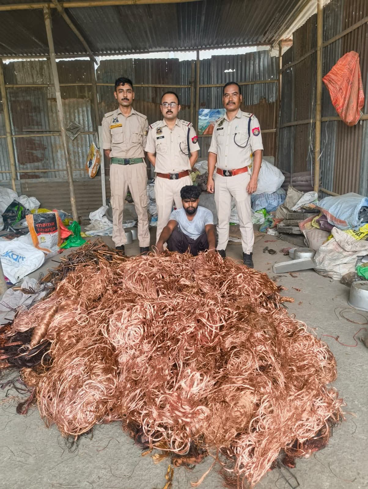 EGPD Busts Stolen Goods Racket in Dakhingaon, Copper Worth Lakhs Seized
